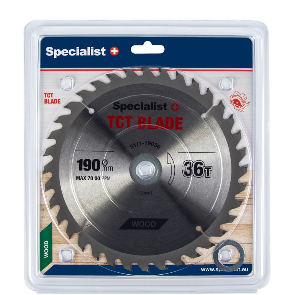 SPECIALIST+ TCT blade, 190x36Tx30/20/16 mm