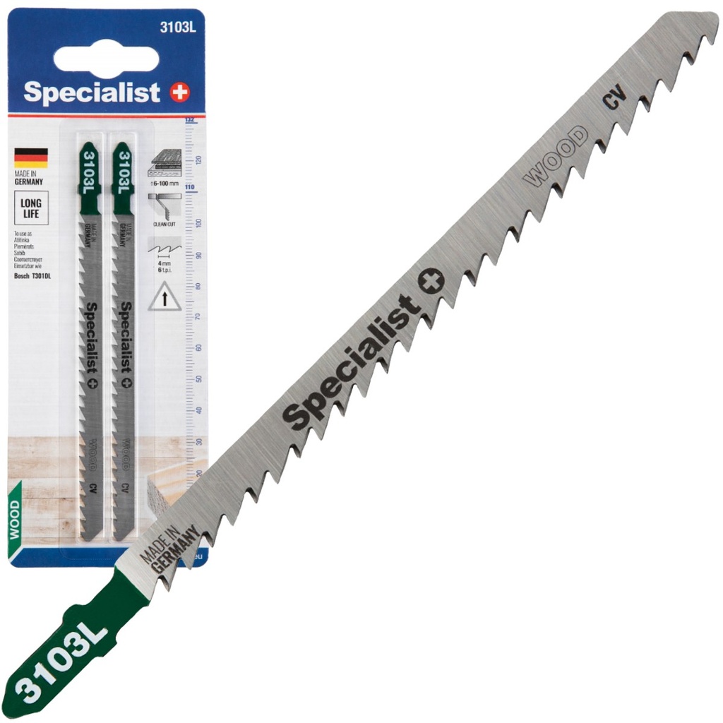 SPECIALIST+ jigsaw blade 3103L (T301DL), 2 pcs