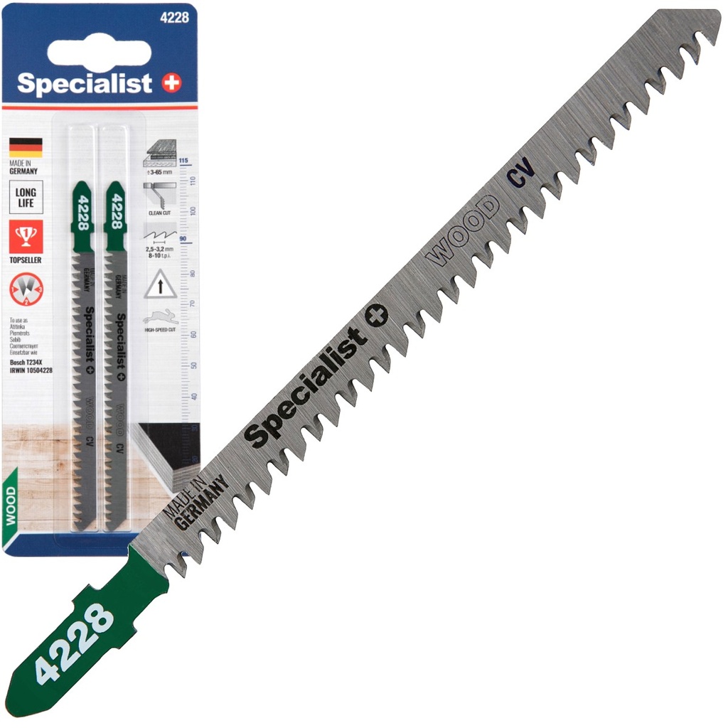 SPECIALIST+ jigsaw blade 4228 (T234X) 115 mm, 2 pcs