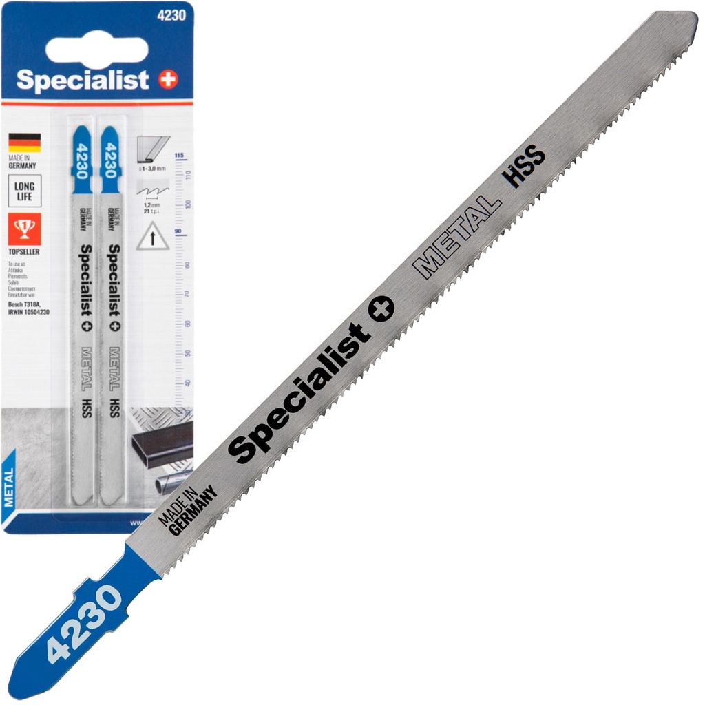SPECIALIST+ metal jigsaw blade for pipes 4230 (T318A) 132 mm, 2 pcs