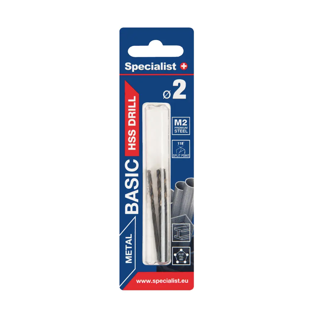 SPECIALIST+ drill bit BASIC, 2.0 mm, 3 pcs