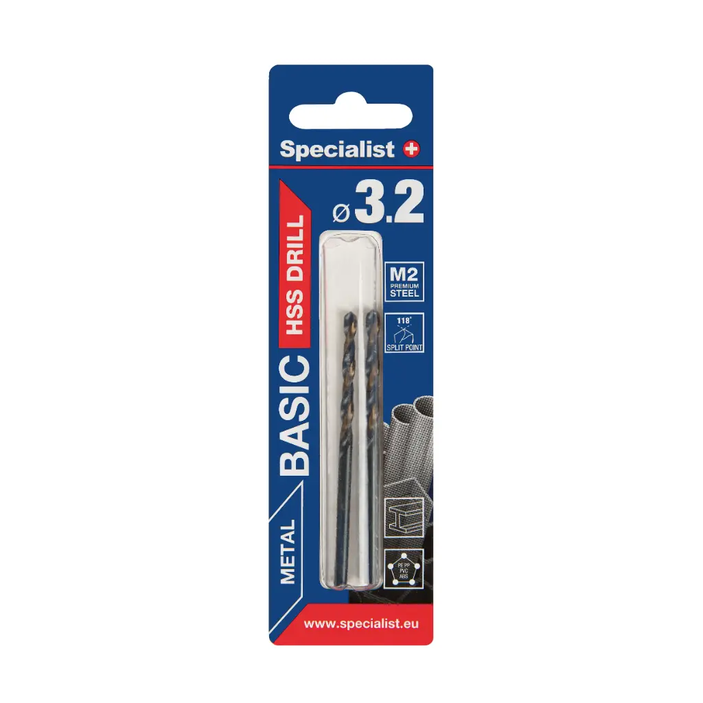 SPECIALIST+ drill bit BASIC, 3.2 mm, 2 pcs