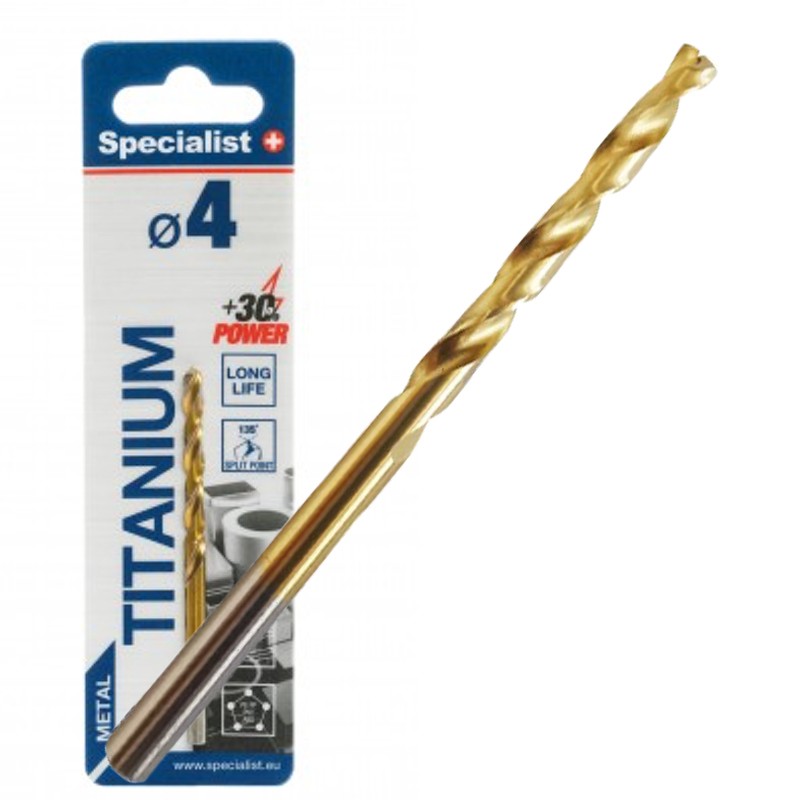 SPECIALIST+ metalo grąžtas TITAN, 4 mm
