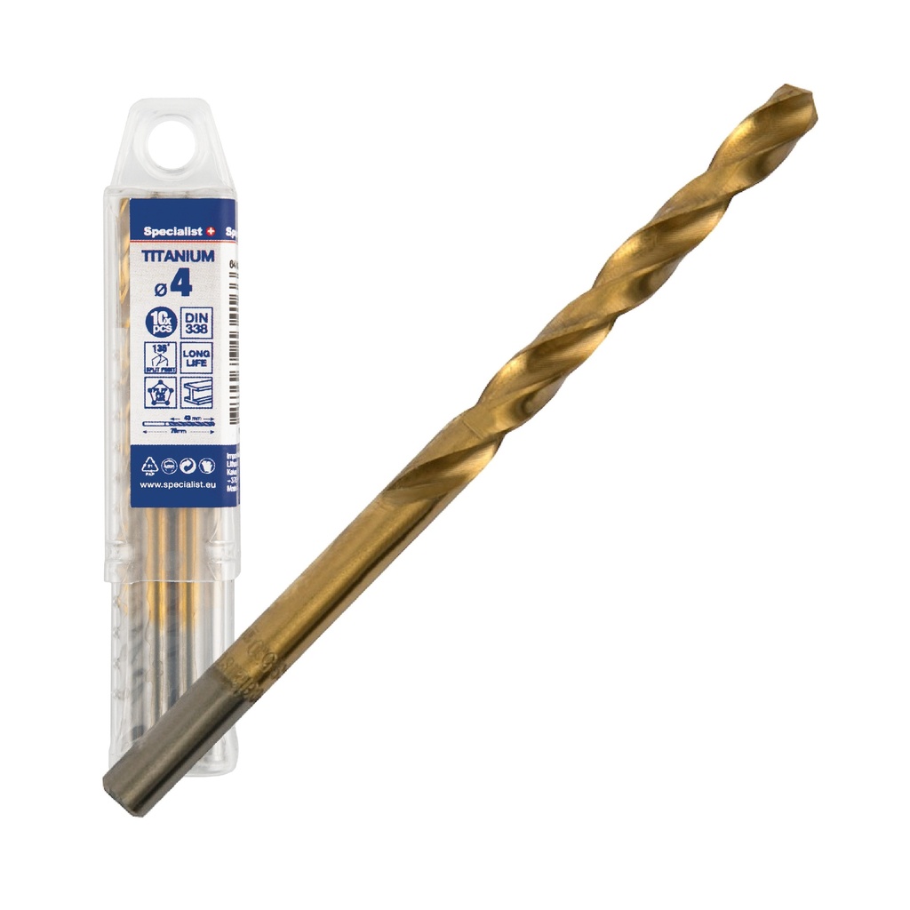 SPECIALIST+ drill bit TITAN, 4 mm, 10 pcs