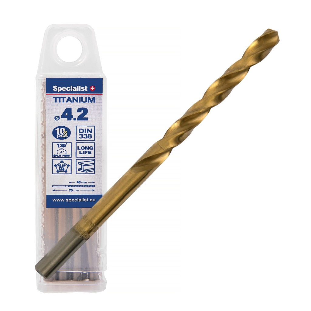 SPECIALIST+ drill bit TITAN, 4.2 mm, 10 pcs
