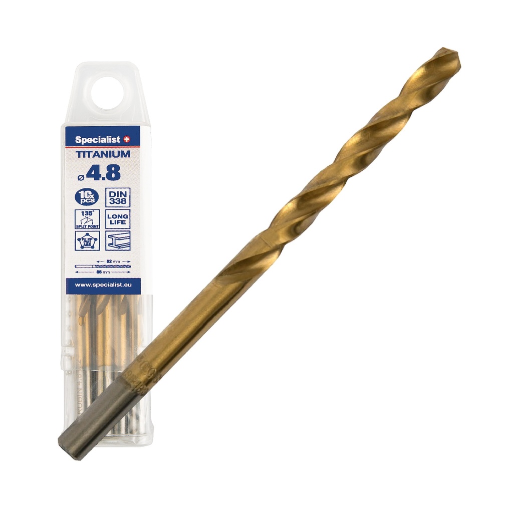 SPECIALIST+ drill bit TITAN, 4.8 mm, 10 pcs
