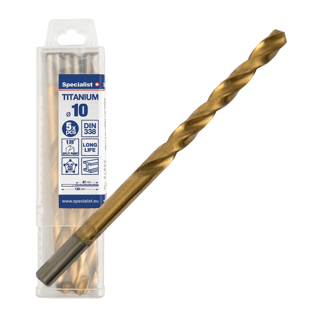 SPECIALIST+ drill bit TITAN, 10 mm, 5 pcs