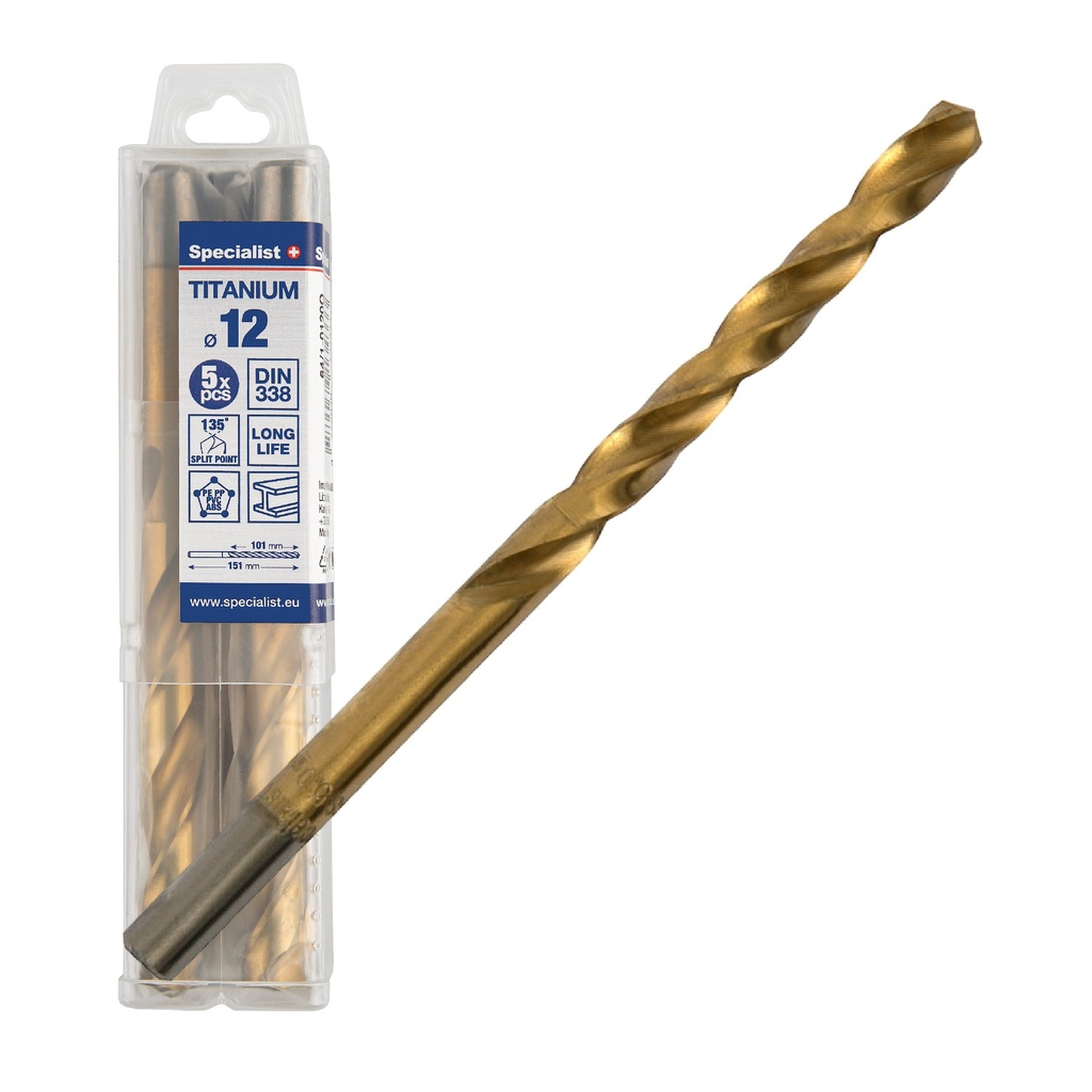 SPECIALIST+ drill bit TITAN, 12 mm, 5 pcs