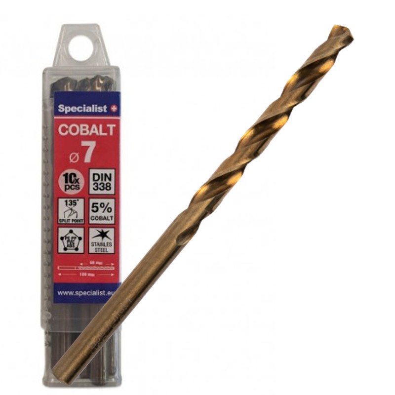 SPECIALIST+ metalo grąžtas COBALT, 7 mm, 10 vnt.