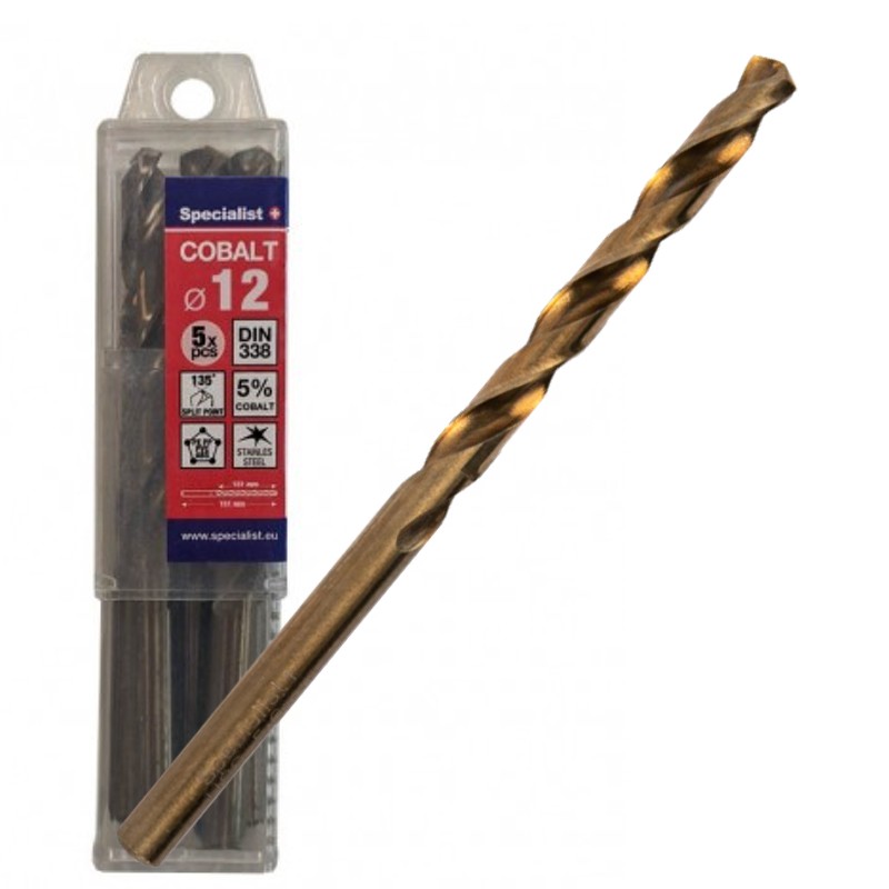 SPECIALIST+ metal drill bit COBALT, 12 mm, 5 pcs