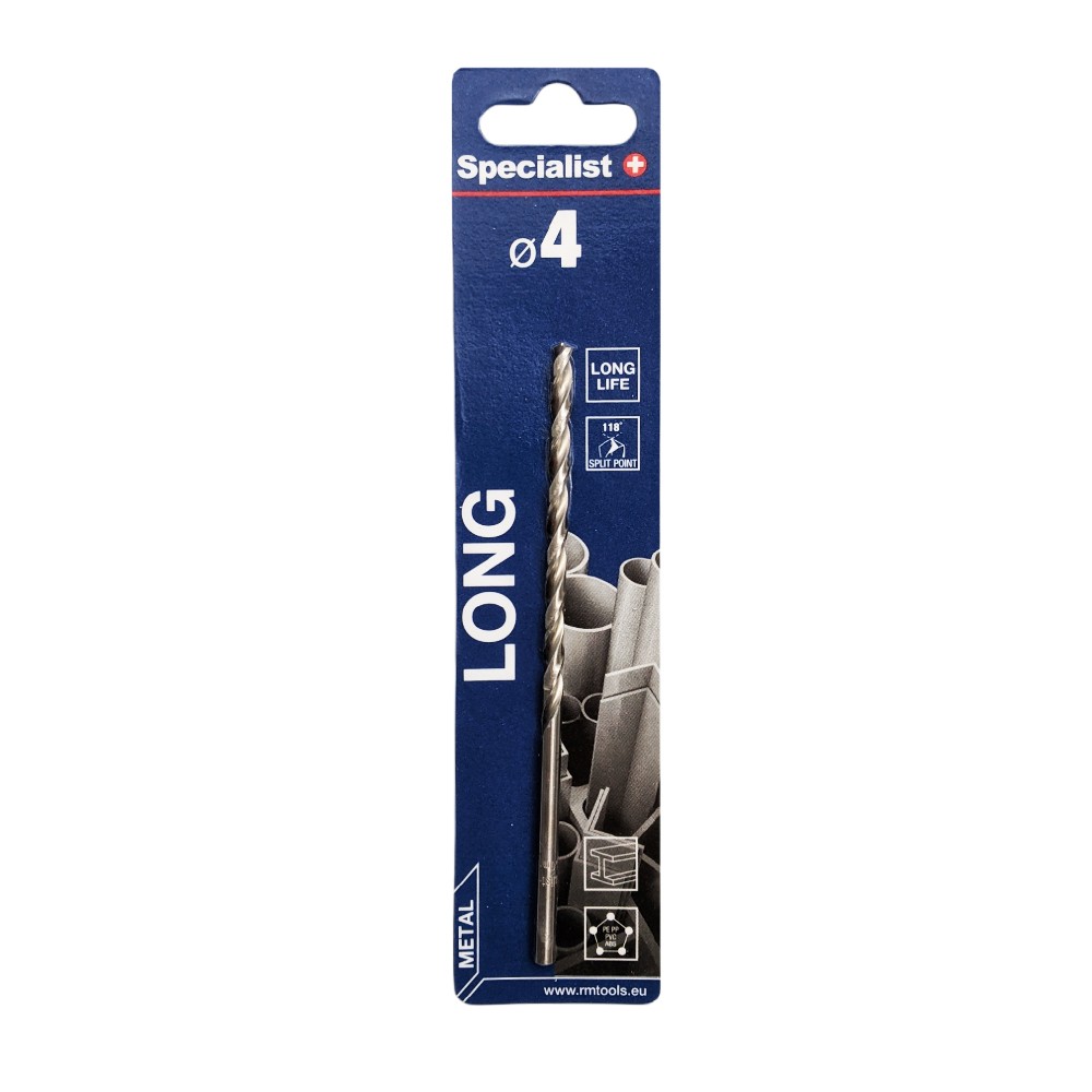 SPECIALIST+ metal drill bit LONG DIN340, 4 x 80 mm