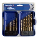 SPECIALIST+ grąžtų rinkinys TITANIUM, 1.5-10 mm, 15 vnt.