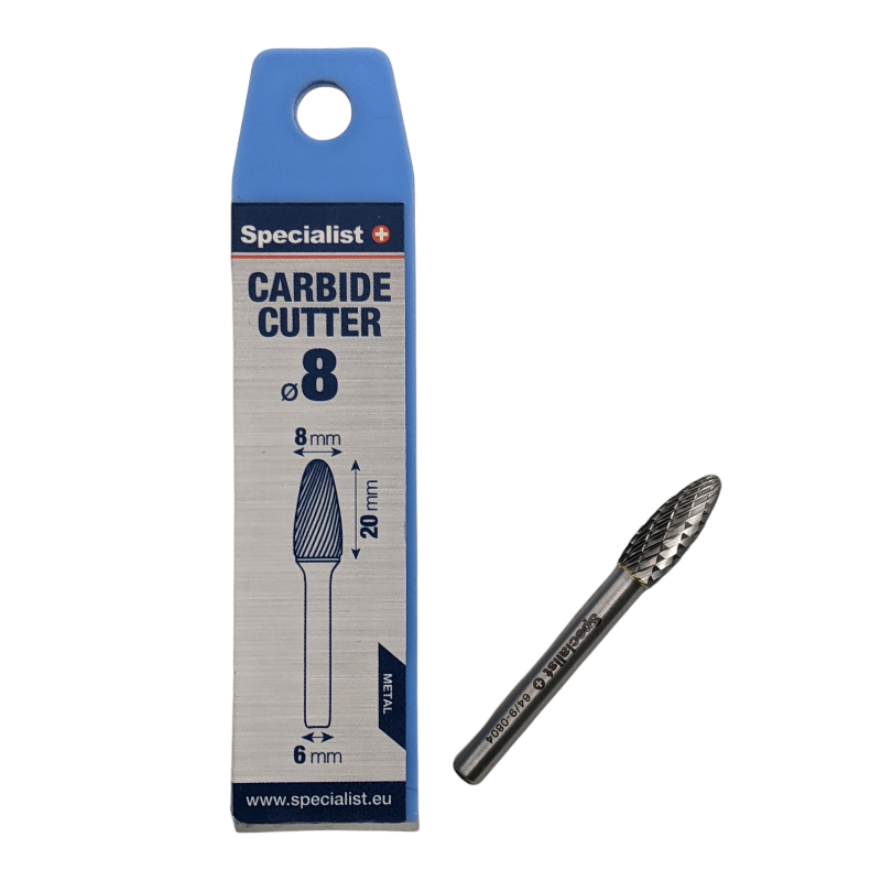 SPECIALIST+ carbide rotary burr, FLH 8x20x6 mm