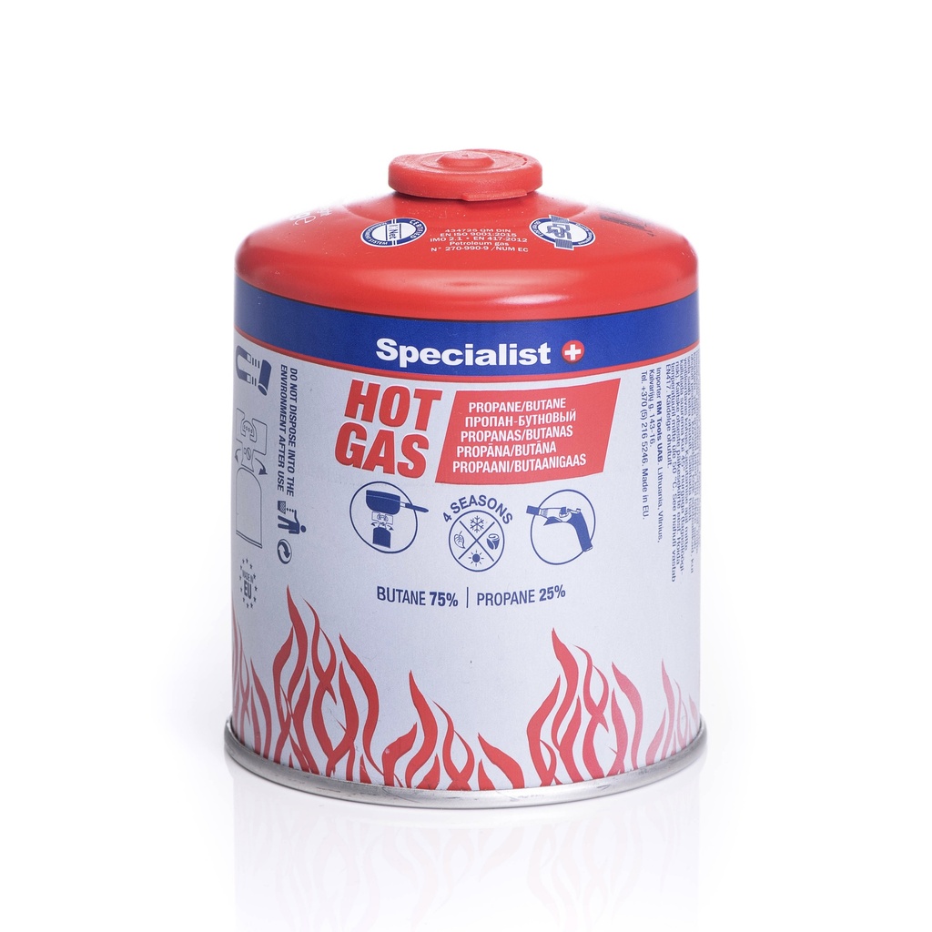 SPECIALIST+ propane-butane gas cartrige, 7/16", 450 g