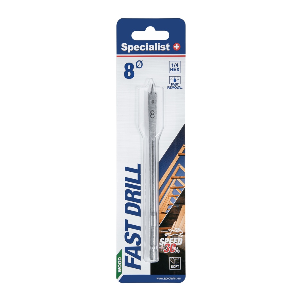 SPECIALIST+ flat drill bit, 8 mm