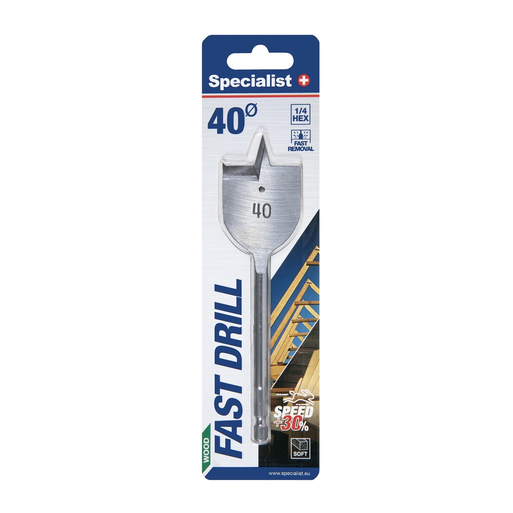 SPECIALIST+ flat drill bit, 40 mm