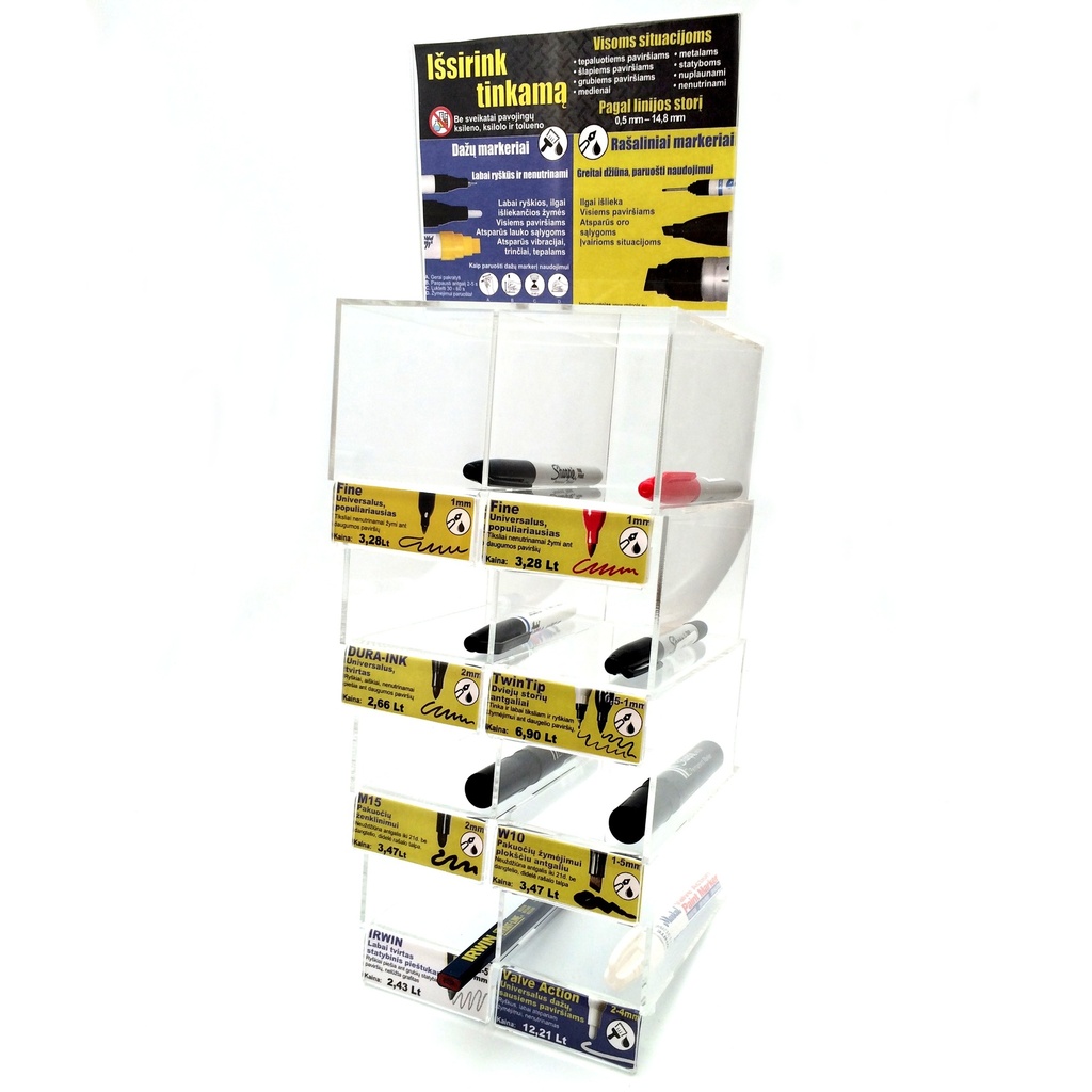 Transparent 8-slot marker stand