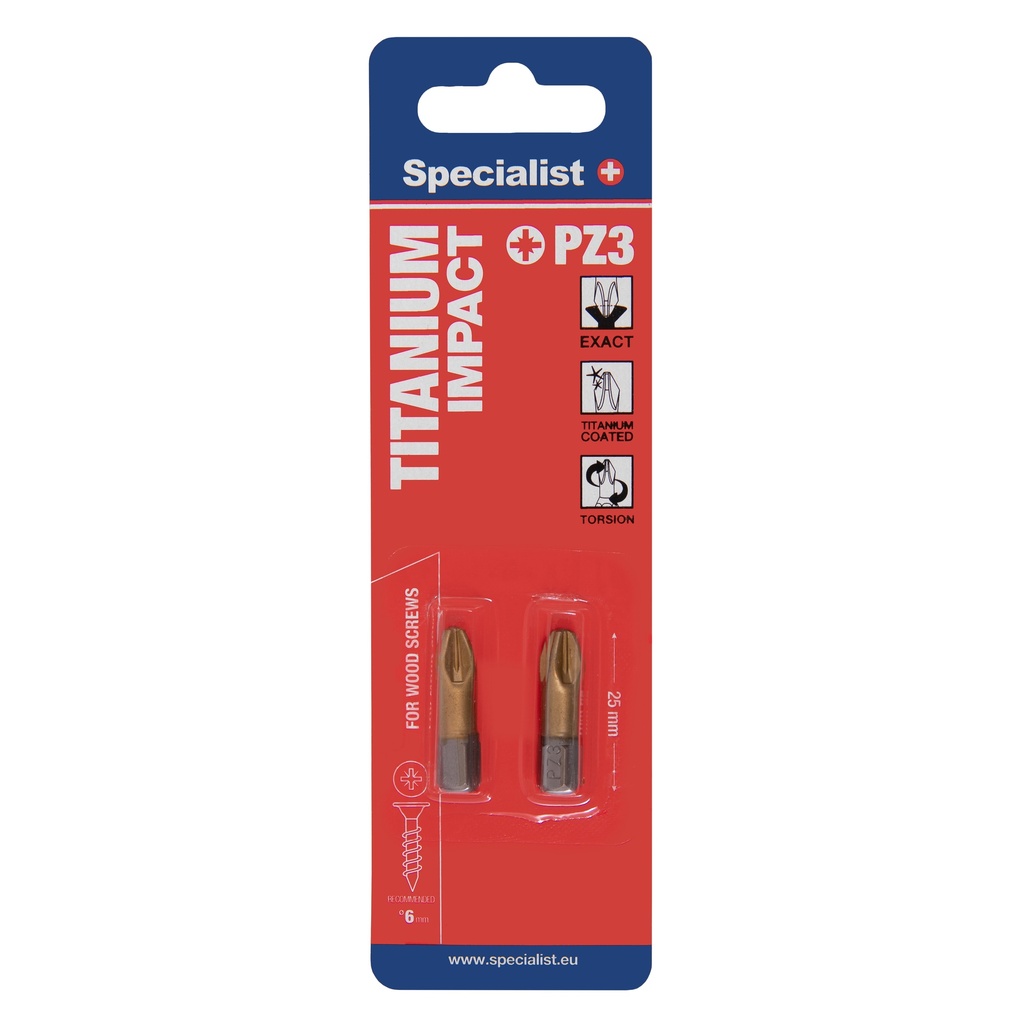 SPECIALIST+ uzgalis TITANIUM PZ3, 25 mm, 2 gab.