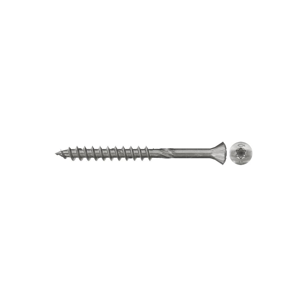 Puidust fassaadikruvi 4,5 x 50 CSK pea TX A2 300 tk.
