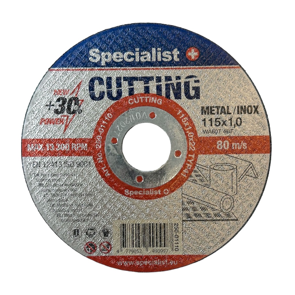 SPECIALIST+ metāla griešanas disks CUTTING, 115 x 1.0 x 22 mm