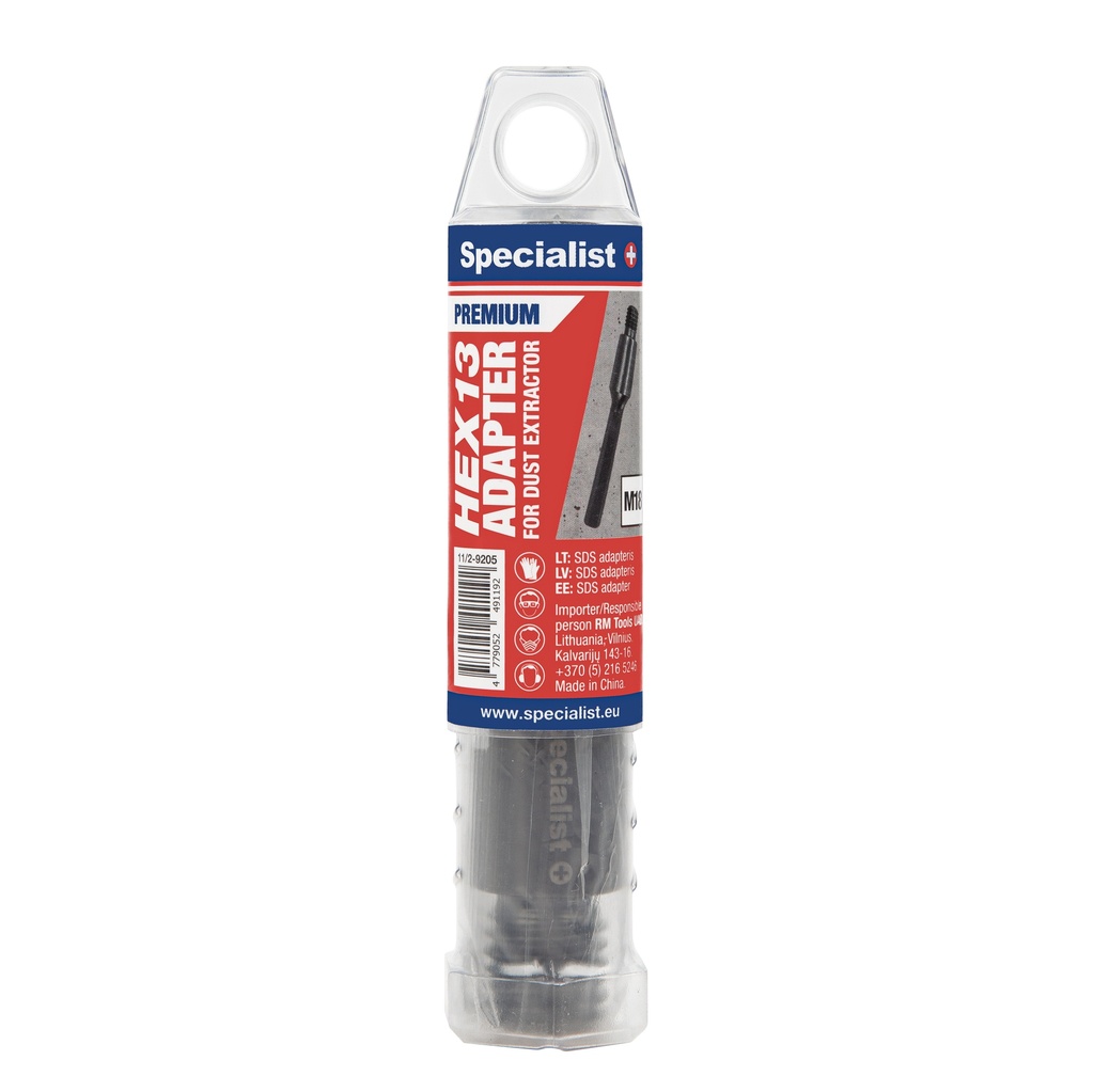 SPECIALIST+ diamond core drill bit adapter, HEX13, M18