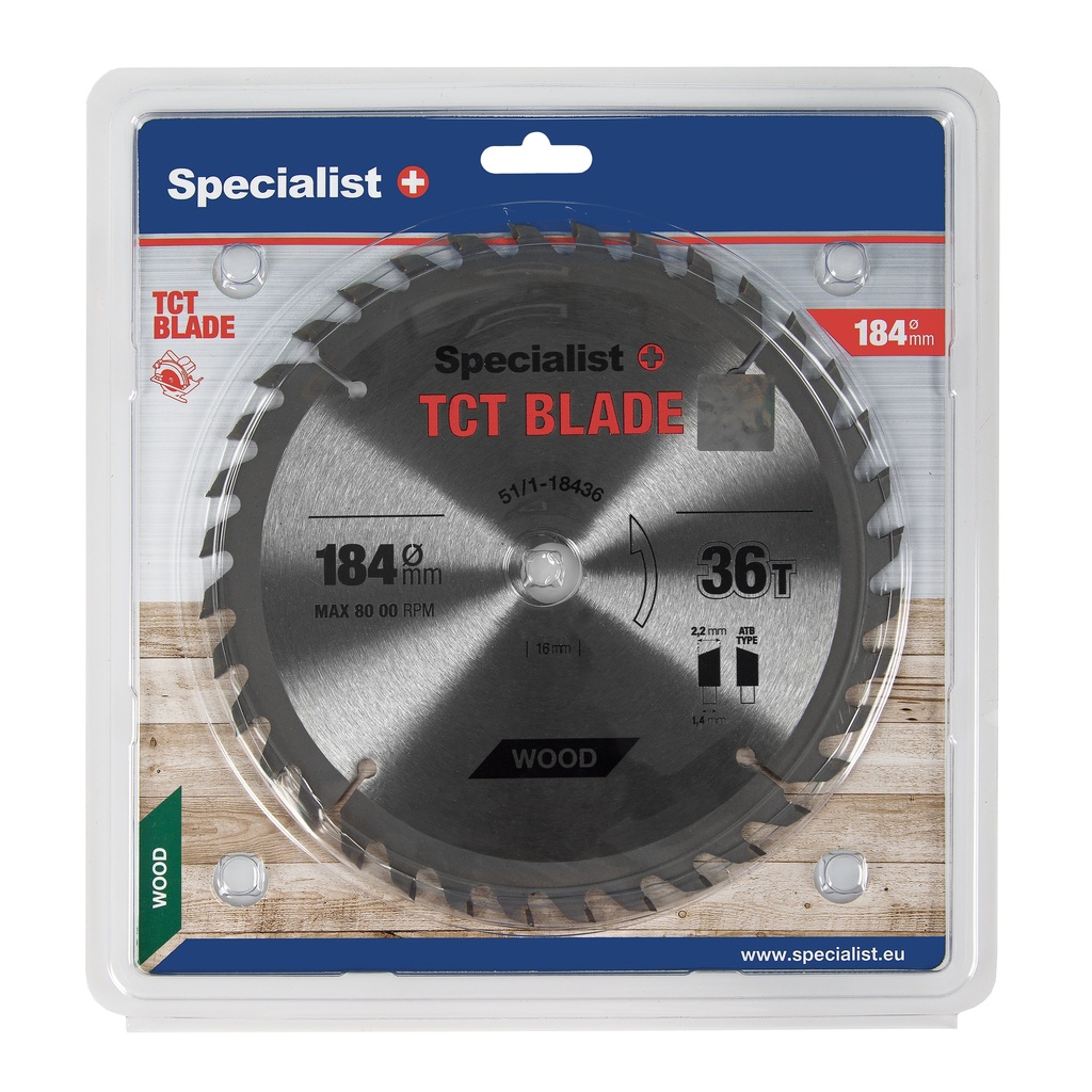 SPECIALIST+ TCT blade, 184x36Tx16 mm