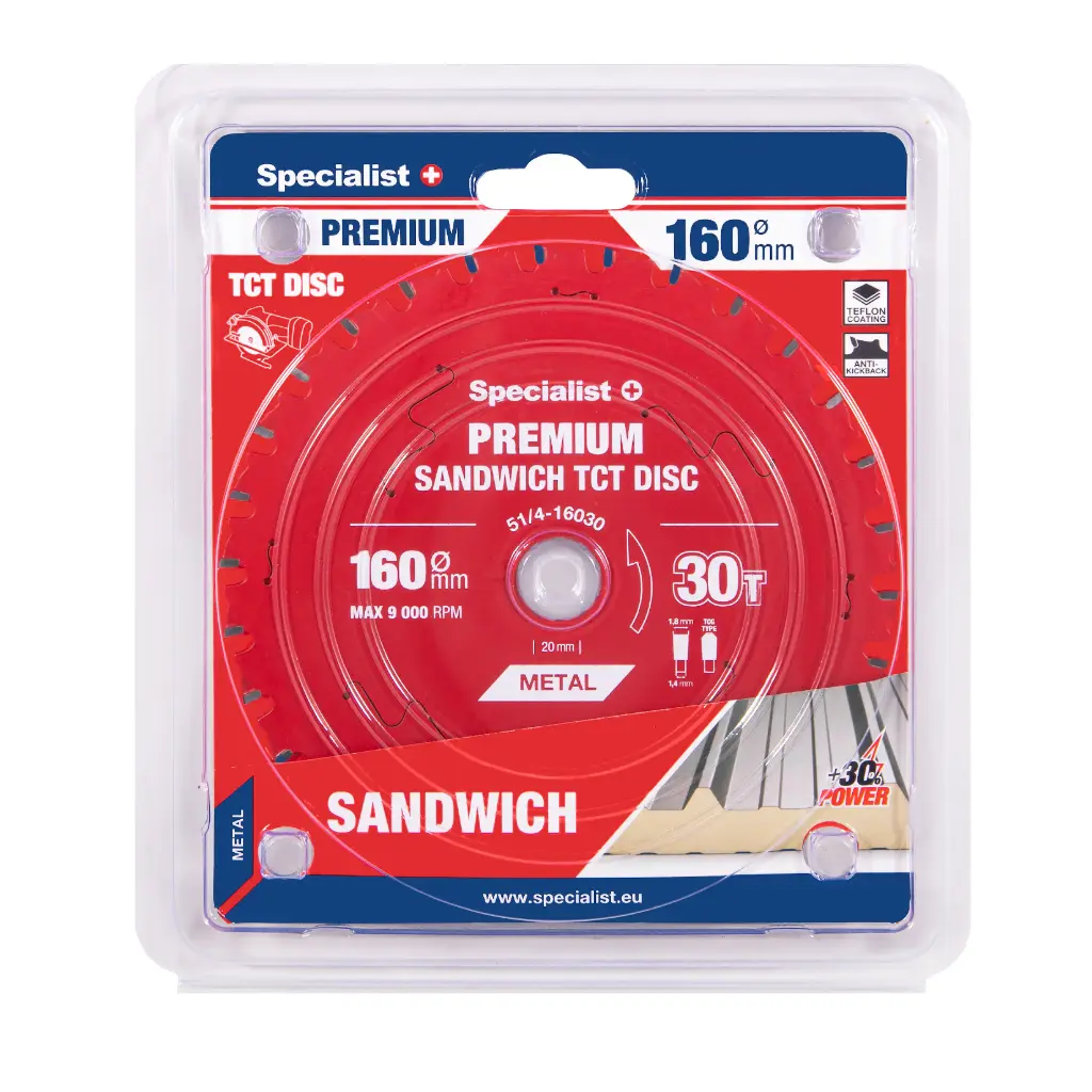 Pjovimo diskas 160x30Tx20mm, Sandwich PREMIUM, SPECIALIST+