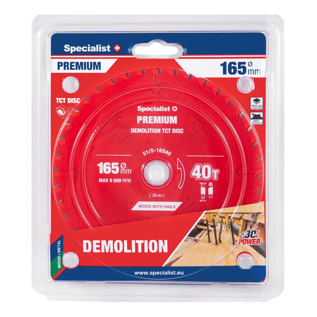 Cutting disc 165x40Tx20mm, Demolition PREMIUM, SPECIALIST+