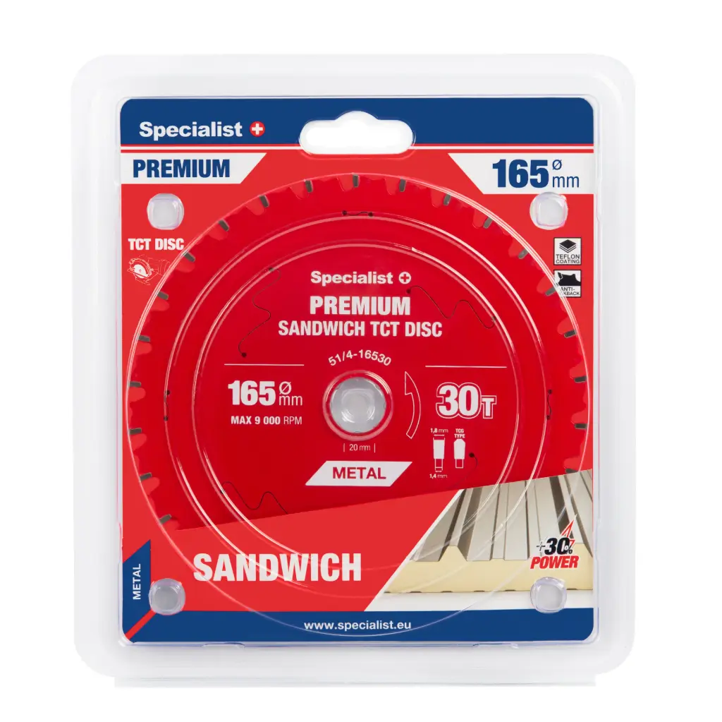 Pjovimo diskas 165x30Tx20mm, Sandwich PREMIUM, SPECIALIST+