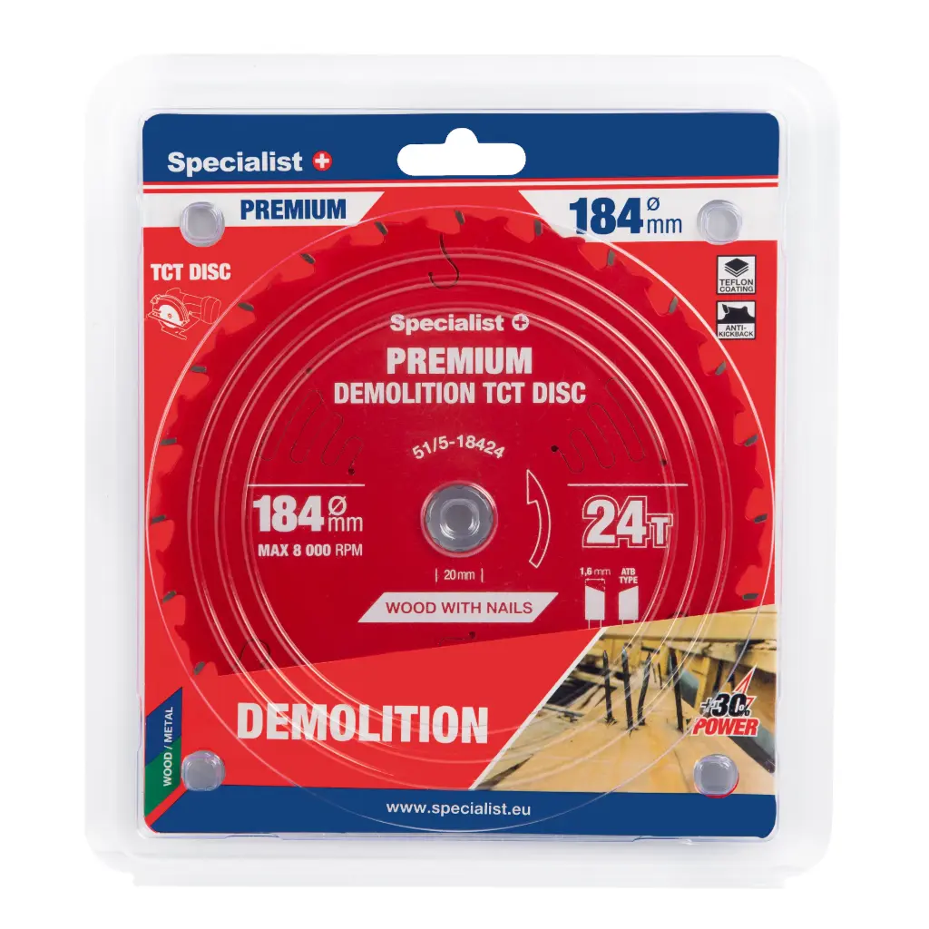 Cutting disc 184x24Tx20/16mm, Demolition PREMIUM, SPECIALIST+