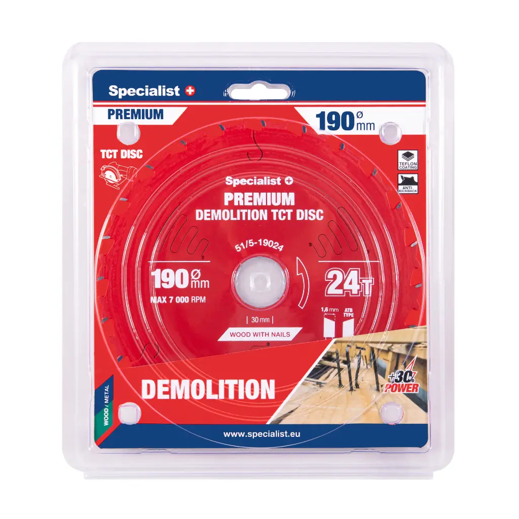 Griešanas disks 190x24Tx30mm, Demolition PREMIUM, SPECIALIST+