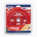 Pjovimo diskas 190x48Tx30mm, Cordless PREMIUM, SPECIALIST+