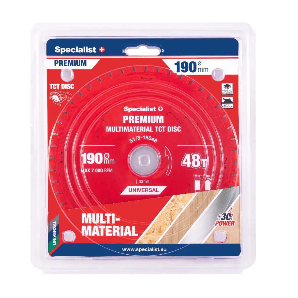 Pjovimo diskas 190x48Tx30mm, Multimaterial PREMIUM, SPECIALIST+
