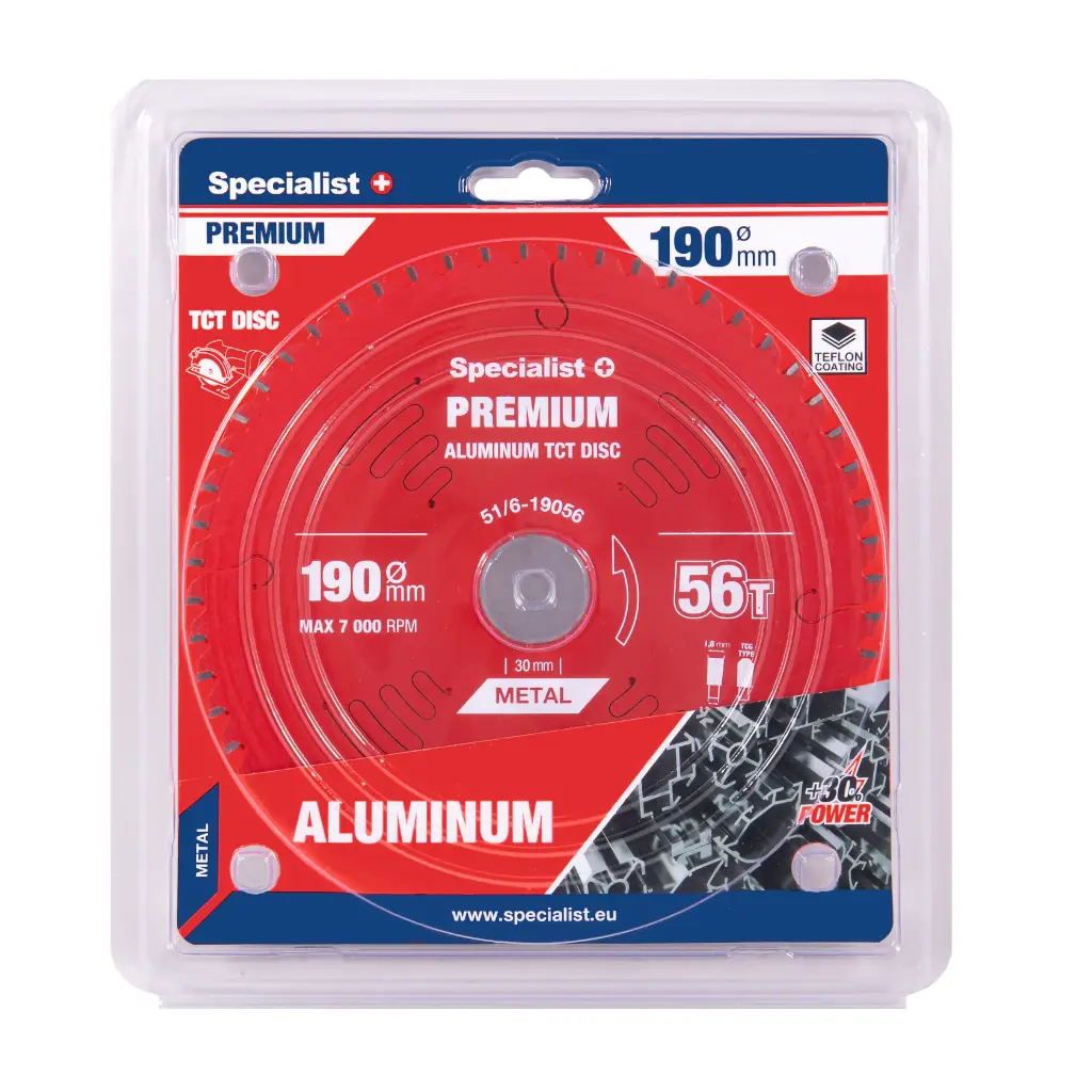Cutting disc 190x56Tx30mm, Aluminium PREMIUM, SPECIALIST+