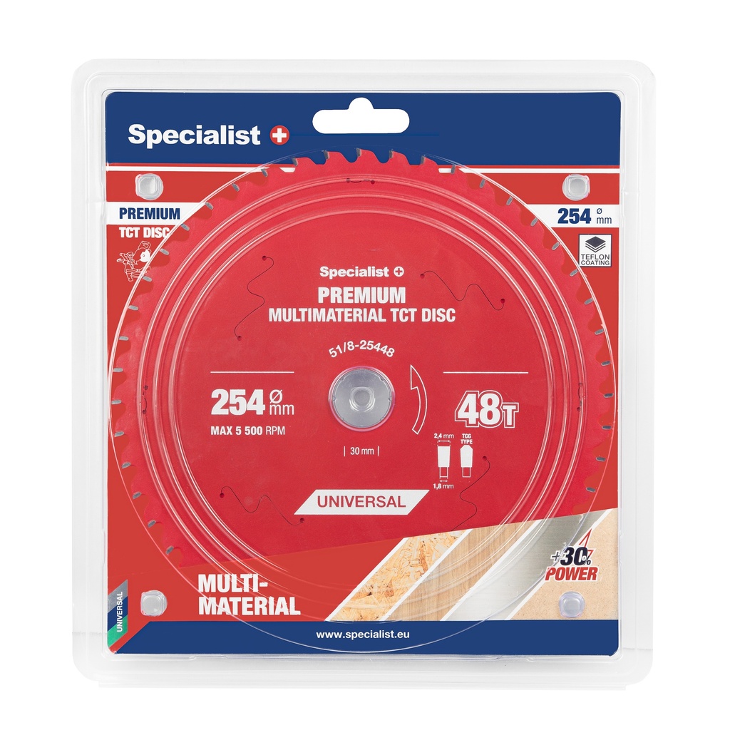 Cutting disc 254x48Tx30mm, Multimaterial PREMIUM, SPECIALIST+ 