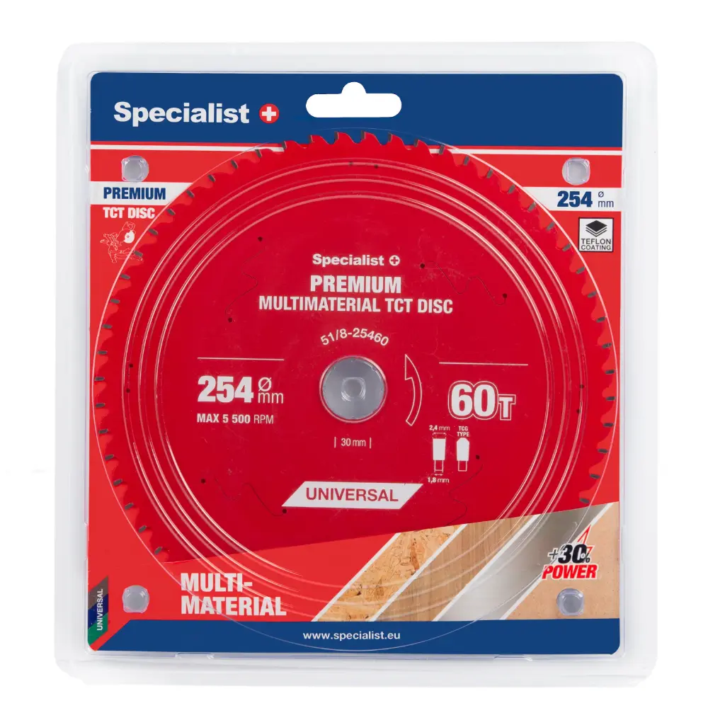 Saeketas 254x60Tx30mm, Multimaterial PREMIUM, SPECIALIST+ 