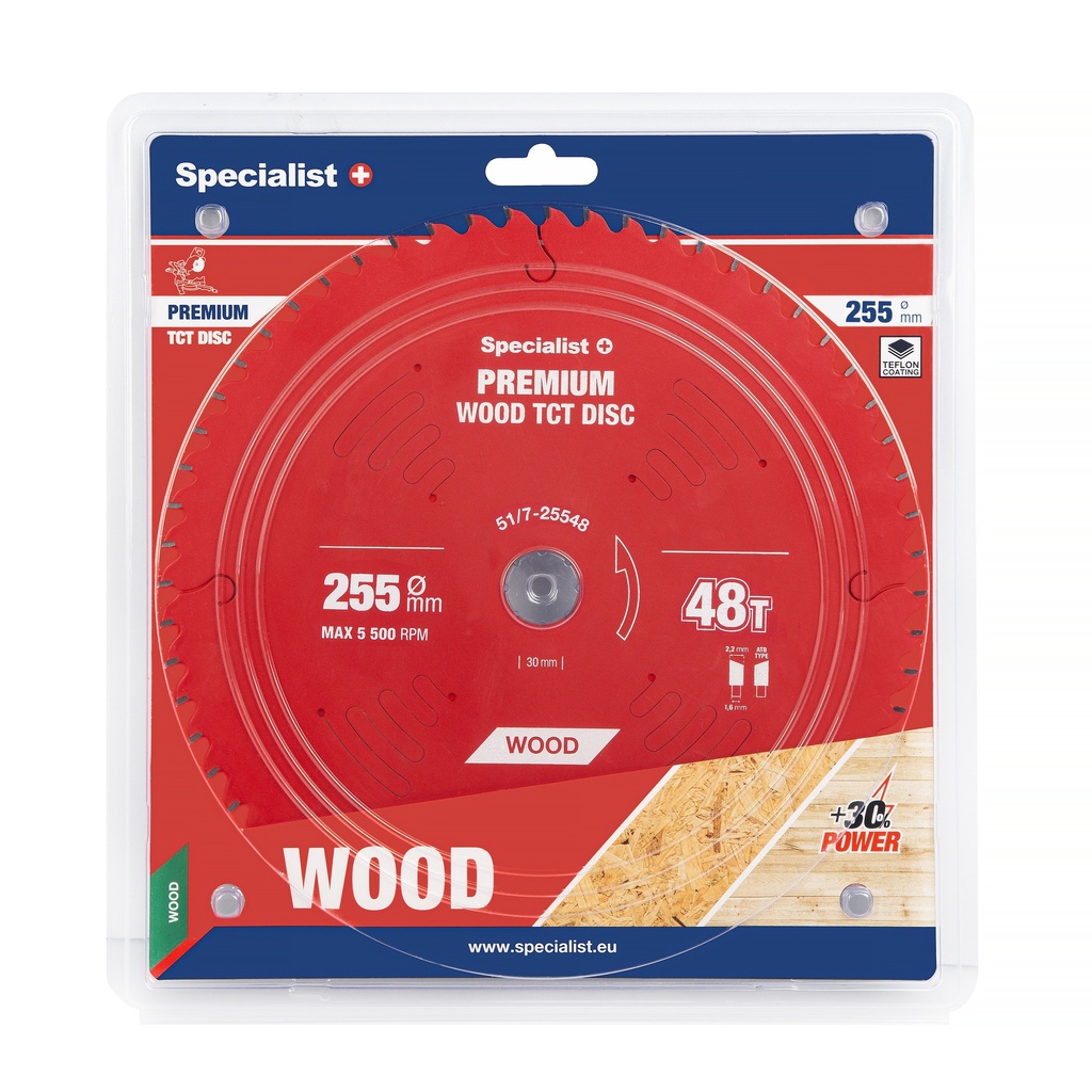 Saeketas 255x48Tx30mm, Wood PREMIUM, SPECIALIST+ 
