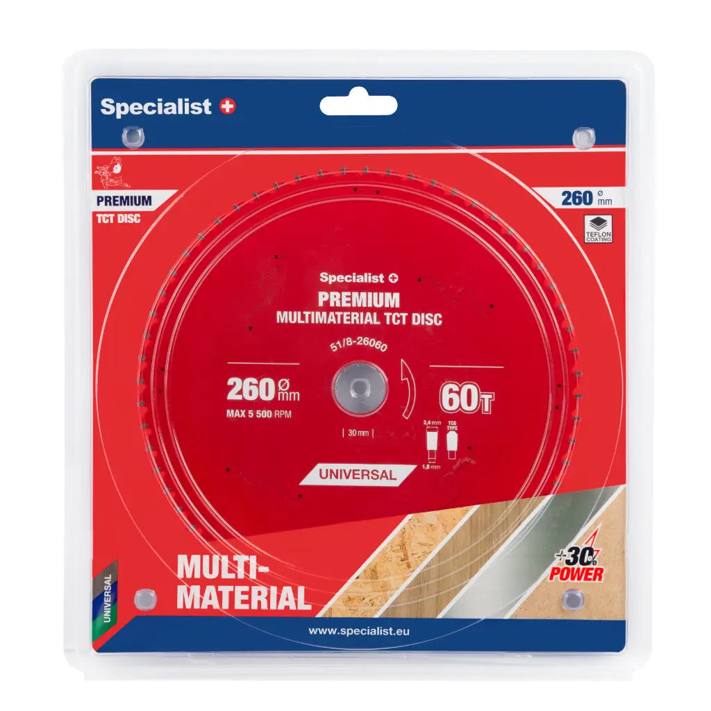 Cutting disc 260x60Tx30mm, Multimaterial PREMIUM, SPECIALIST+ 