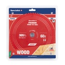 Cutting disc 305x60Tx30mm, Wood PREMIUM, SPECIALIST+ 
