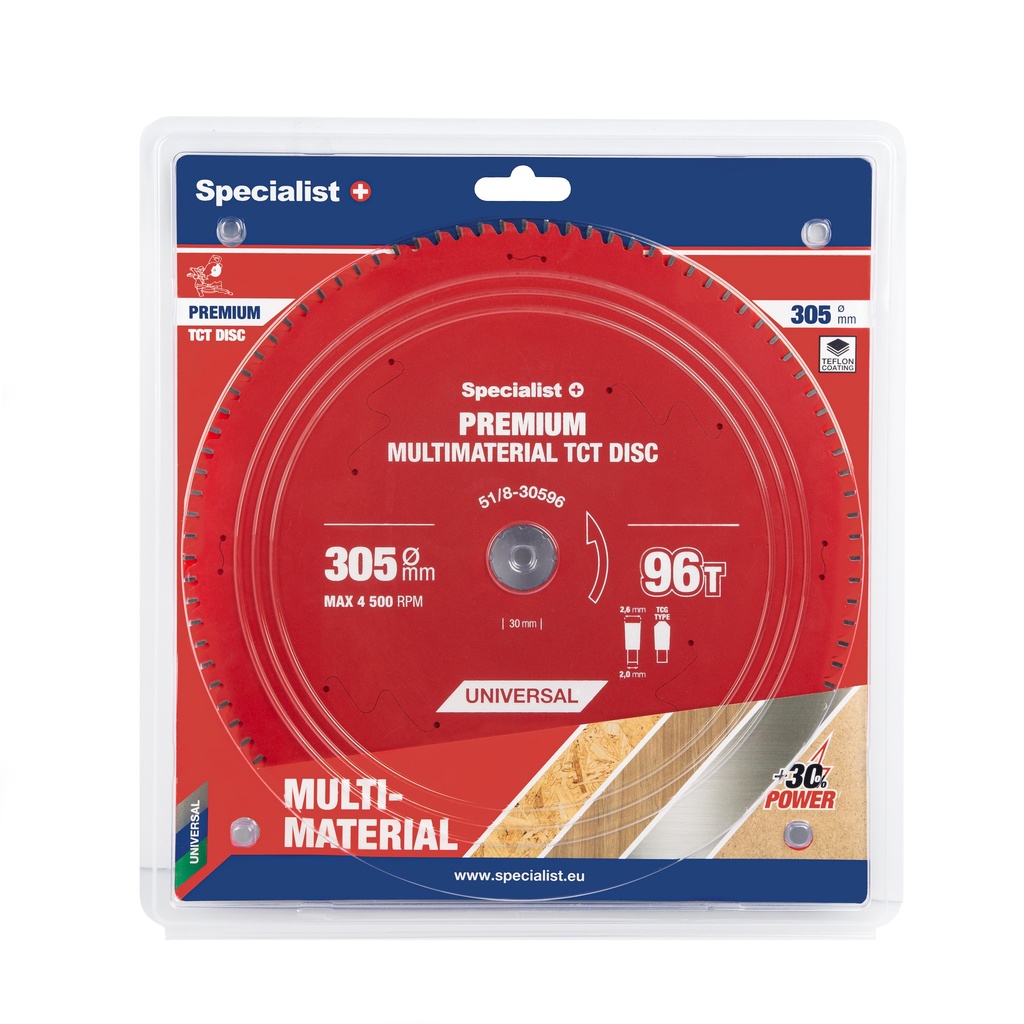Pjovimo diskas 305x96Tx30mm, Multimaterial PREMIUM, SPECIALIST+