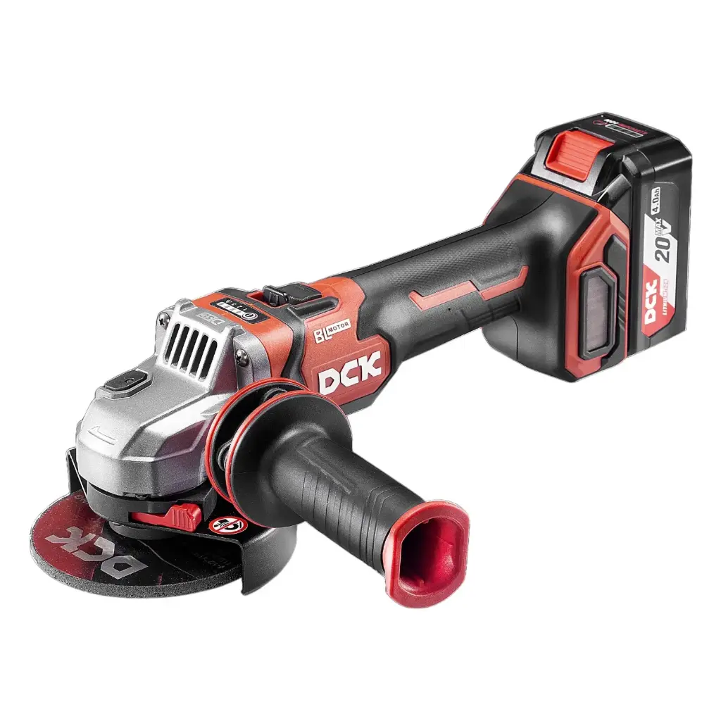 Bezvada bezsuku leņķa slīpmašīna 125mm, 20V, KDSM04-125FK, DCK (2 × 5.0Ah akumulators, lādētājs)