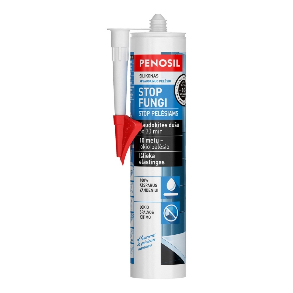 Silikonas voniai Stop Fungi, balta, 310 ml, PENOSIL