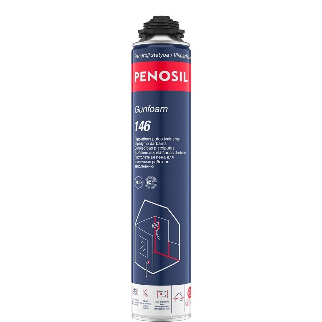 Montažinės putos Gunfoam 146, šviesiai geltona, 750 ml, PENOSIL