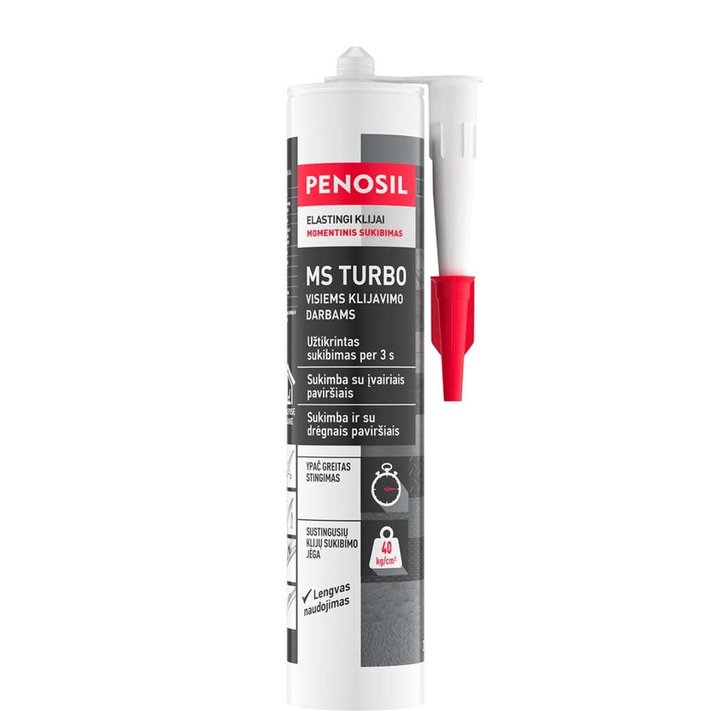 Elastingi momentinio sukibimo klijai MS TURBO, balta,  290 ml, PENOSIL