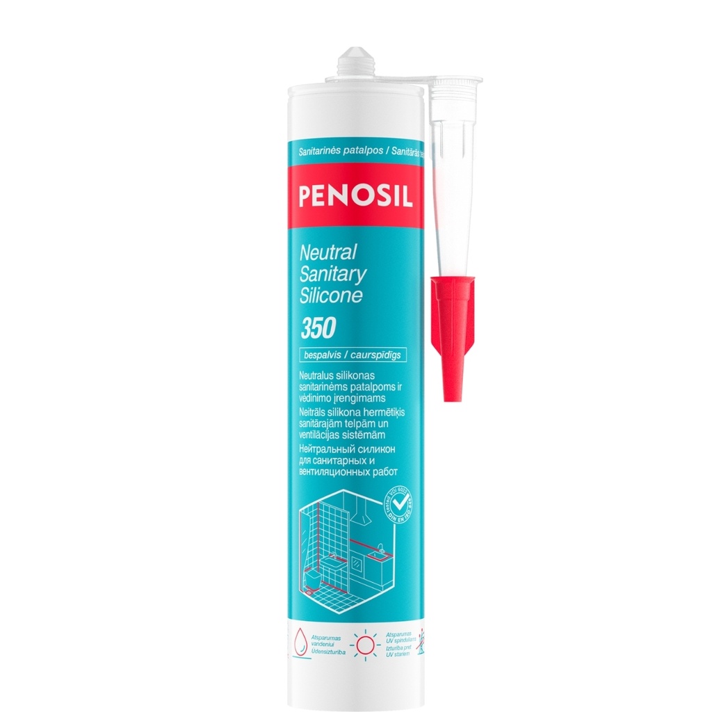 PENOSIL Neutral Sanitary Silicone 350 neitrāls sanitārais silikona hermētiķis