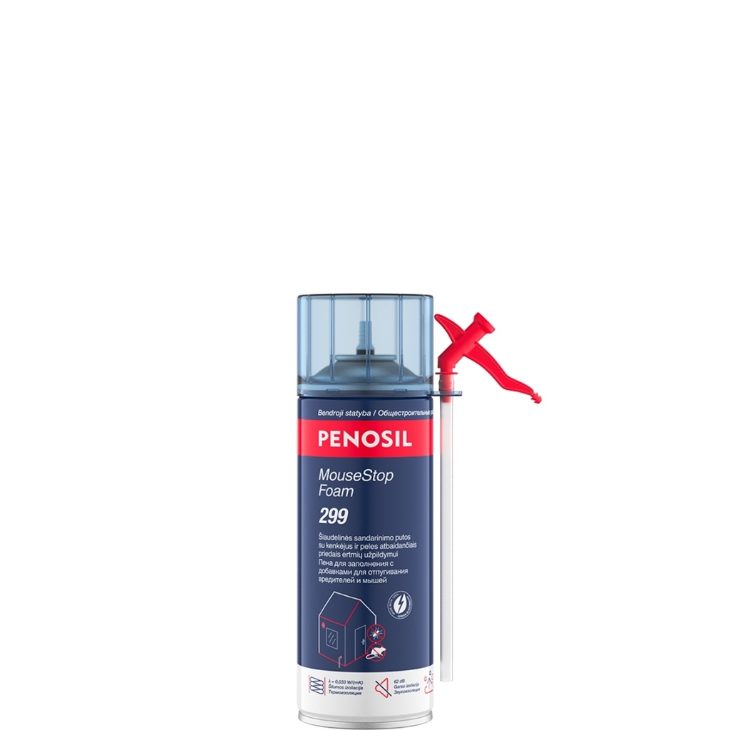 Peles atbaidančios sandarinimo putos MouseStop Foam 299, šviesiai geltona, 365 ml, PENOSIL