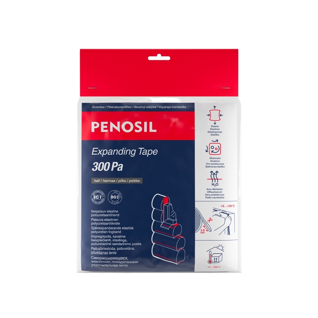 Isepaisuv tihenduslint Expanding Tape 300 Pa, hall, 10/3-5mm, 10m/rull, PENOSIL