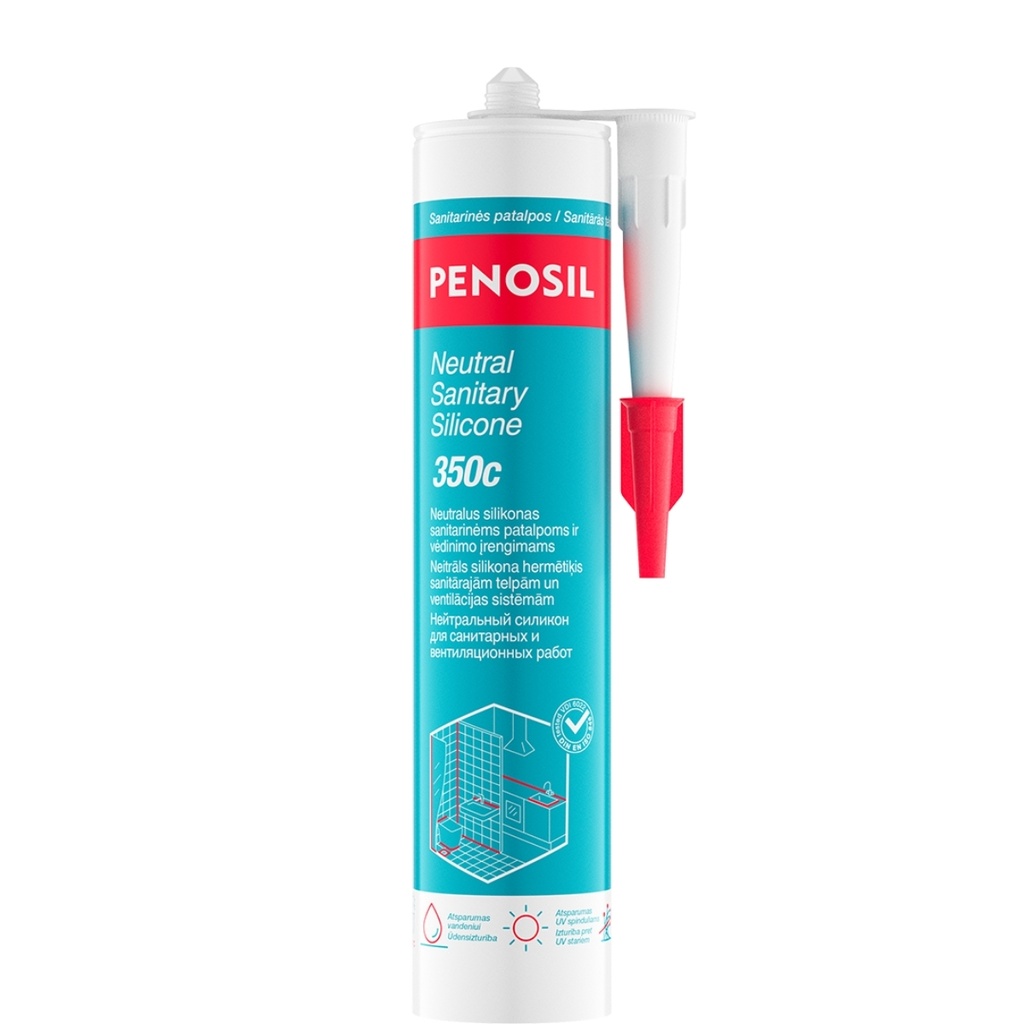 Neutraalne sanitaarsilikoon Neutral Sanitary Silicone 350c, valge, 280 ml, PENOSIL