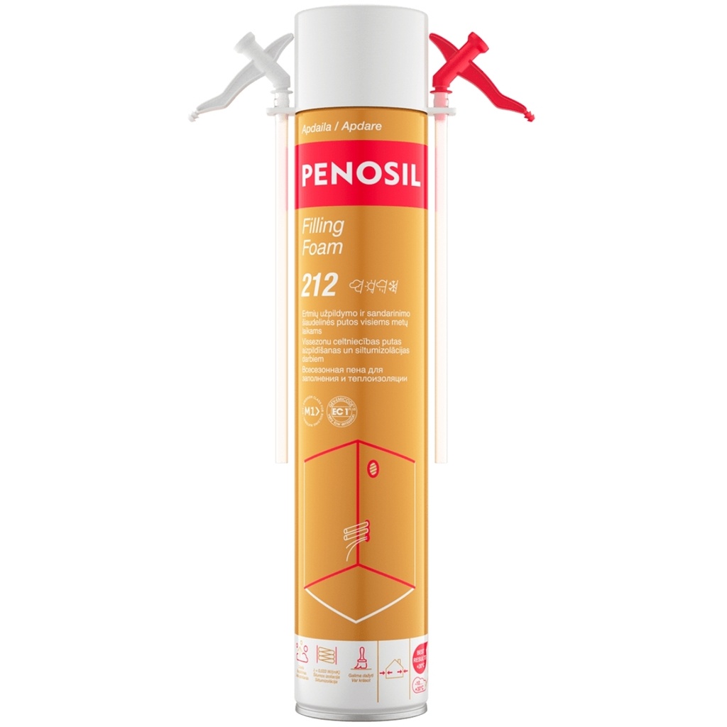 Kõrrepüstoliga täitevaht Filling Foam 212, helekollane, 650 ml, PENOSIL