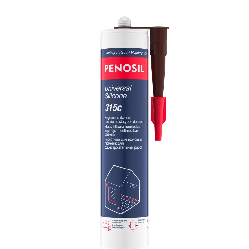 Universalus rūgštinis silikonas Universal Silicone 315c, ruda, 280 ml, PENOSIL